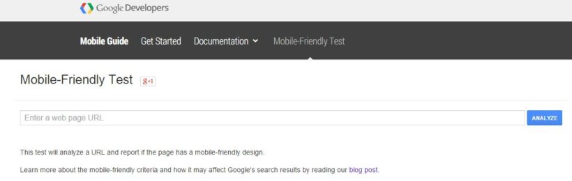 Google mobile friendly design test