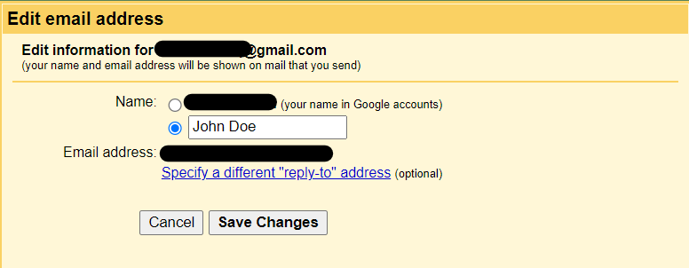 preferred name for google gmail